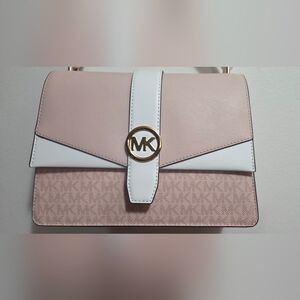 Michael Kors Blush and White Crossbody Bag
